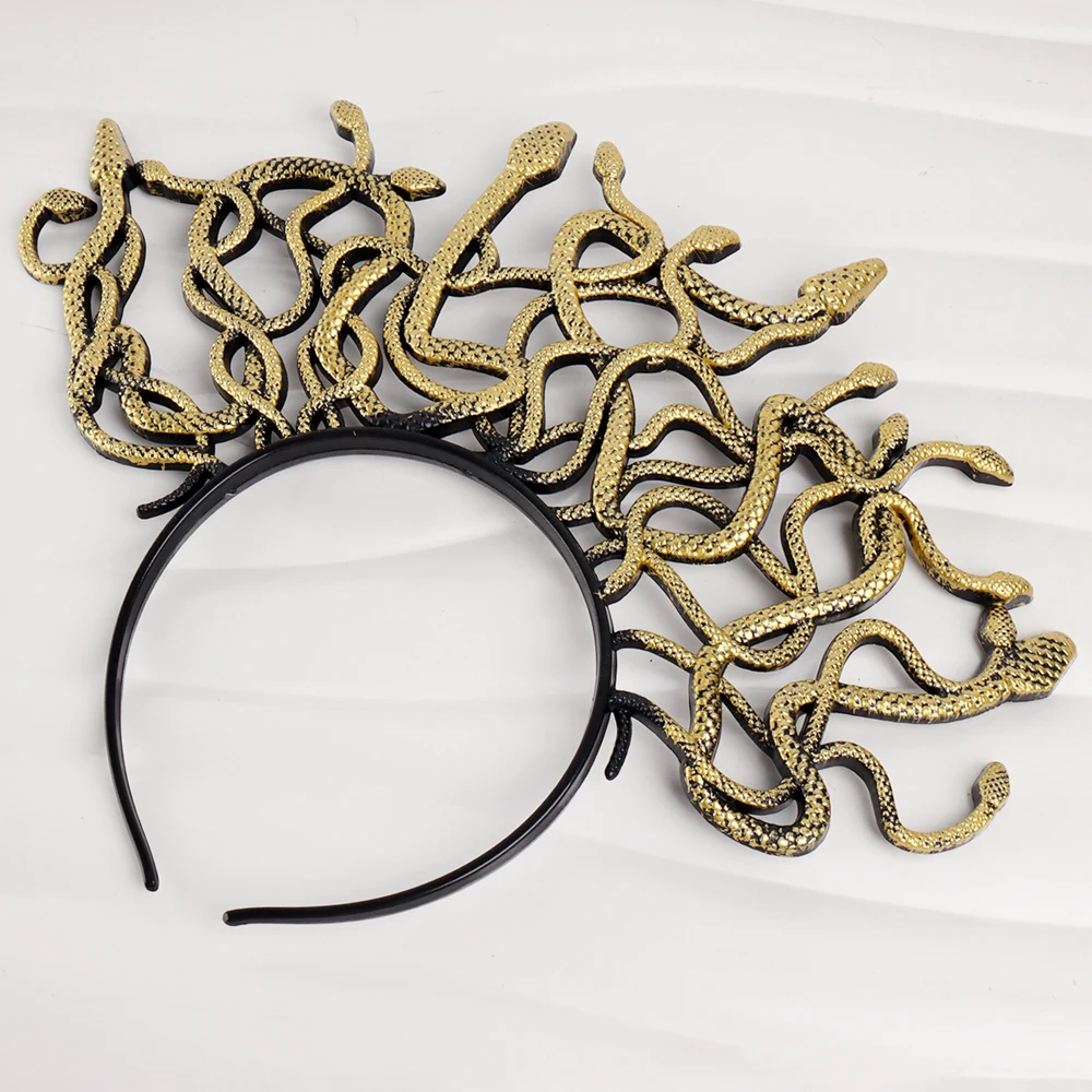 

Halloween Women Medusa Headpiece Cosplay Girl Headwear Ancient Greek Mythology Snake Shape Headdress Carnival Costume Party Prop