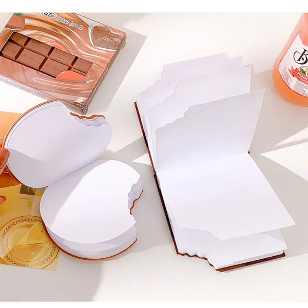 80 Sheets Chocolate Cookie Shape Notebooks Tearable Memo Pads for Students Office Stationery Handwritten Notepads