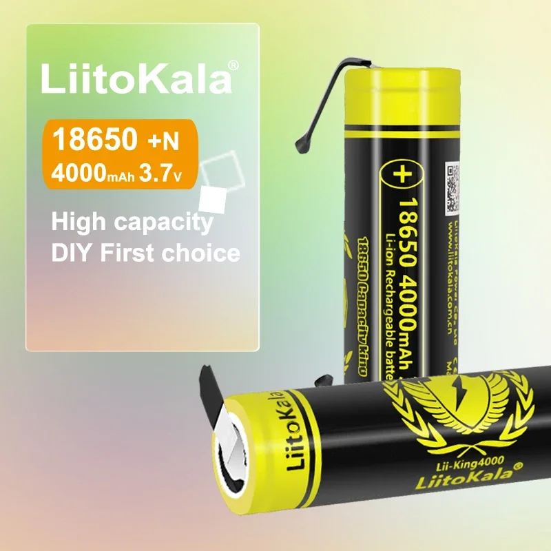 1-20pcs LiitoKala King400-N 3.7v 18650 4000mAh แบตเตอรี่ลิเธียมต่อเนื่อง 12A สําหรับ Drone เครื่องมือ