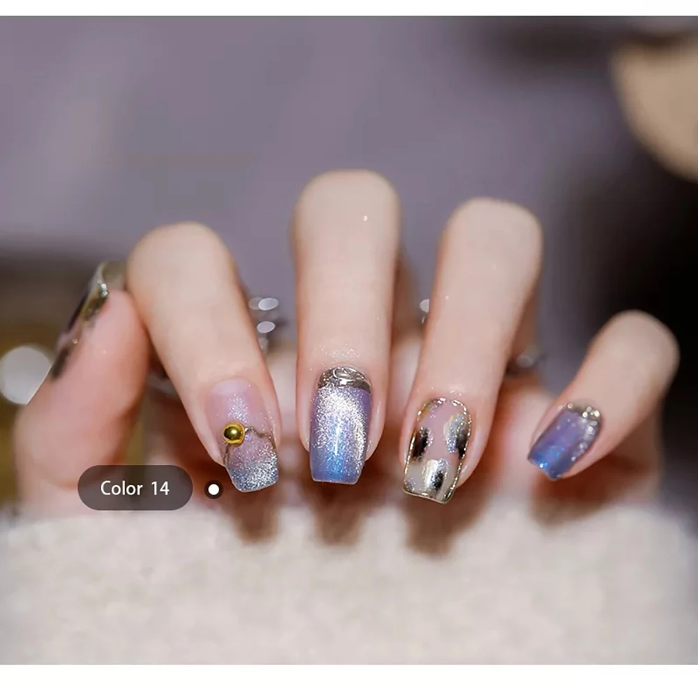 Vendeeni 15 Farben/Set Aurora Kristall Katzenaugen Gel Nagellack Glänzender Laser Nagelkunst Gel Lack Magnetischer UV Soak-Off Gel Nagellack – Detail 18
