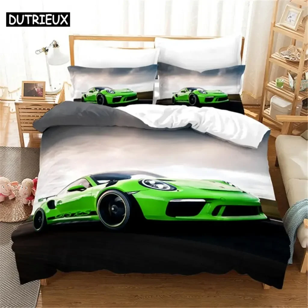 Sports Car Duvet Cover Set Luxury High Quality 3D Printed Bedding Double Queen King Bedclothes Adults Boys Home Textile