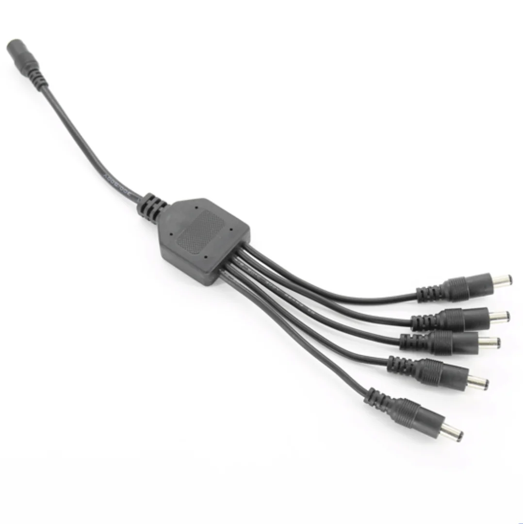 

10pcs lot, 1 in 5 output DC Splitter, UL Approval cable/cords, 5.5x2.1mm