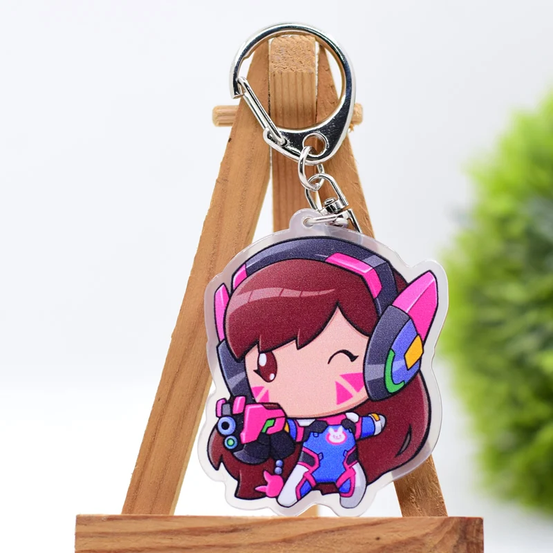 Overwatch Keychain 27 Styles Arcylic Cartoon Figures Keyrings Kawaii Accessories