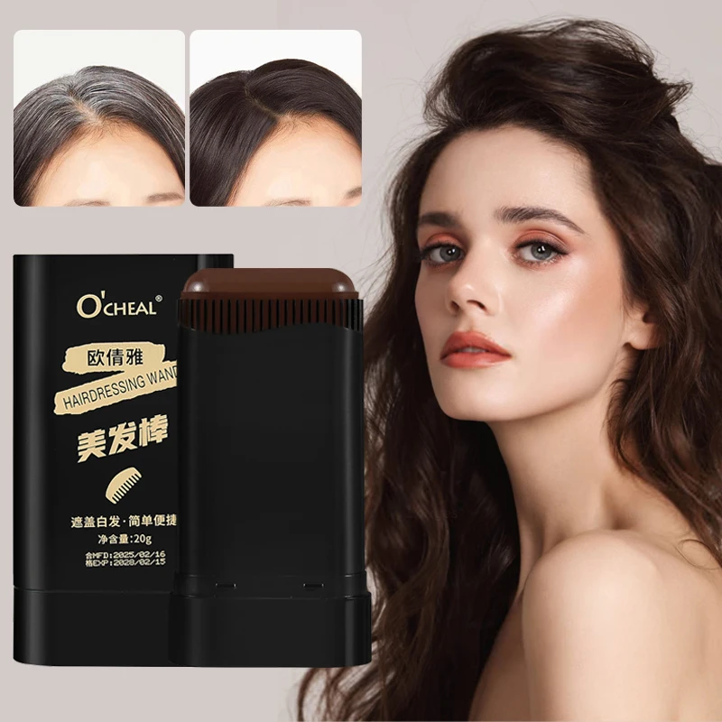 

Ocheal Quick Touch-Up Hair Stick Beard Color Stick Portable Temporary Quick Coverage Hair Pen Instant Dye Stick Comb