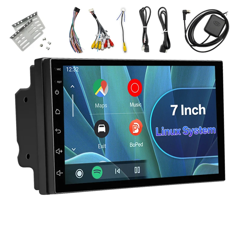 Hippcron 2 Din autoradio Draadloos Carplay Android Auto-autoradio 7/9 inch multimediaspeler IPS touchscreen Linux-systeem FM BT - afbeelding 2