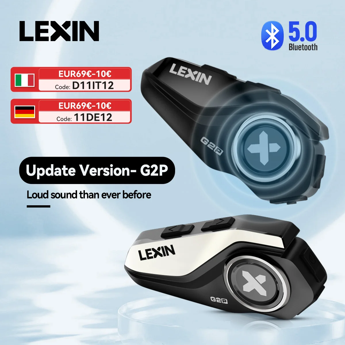 Lexin-G2P Motorcycle Helmet Bluetooth Intercom  Up To Pair 6 Riders&Big Button Design Exchangeable Pattern Shell  120KM/H