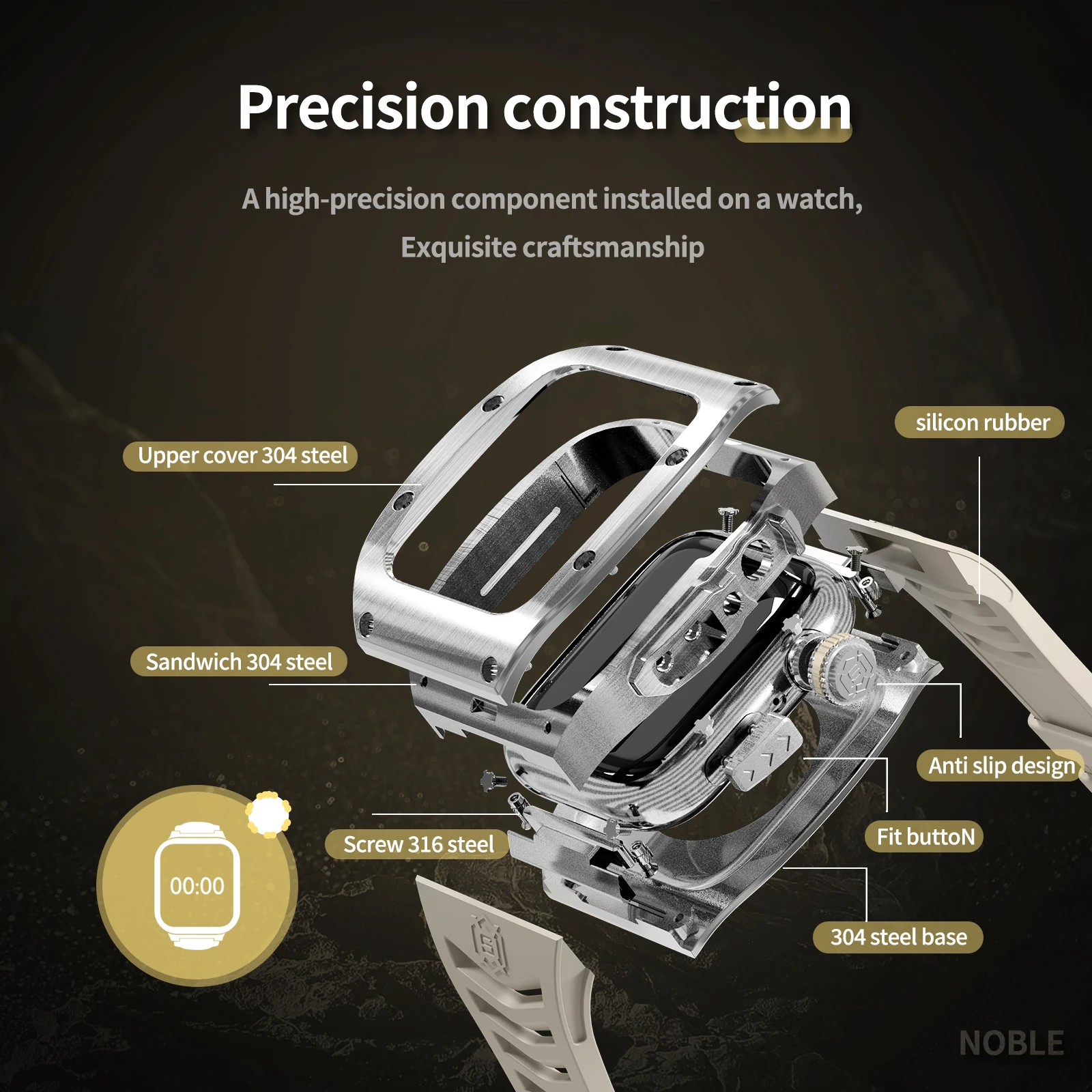 Shellbox new design high-quality light environmental protection shockproof anti-abrasion Dustproof for Apple watch case 44mm45mm