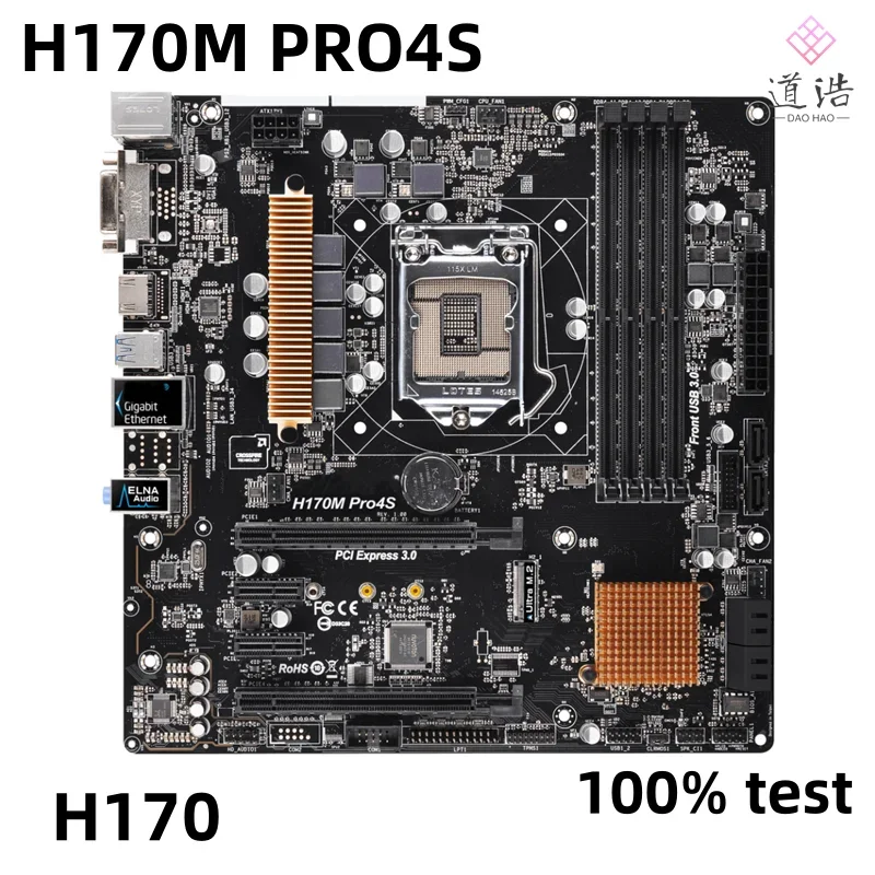 For ASROCK H170M PRO4S Motherboard 64GB HDMI PCI-E3.0 M.2 LGA 1151 DDR4 Micro ATX H170 Mainboard 100% Tested Fully Work