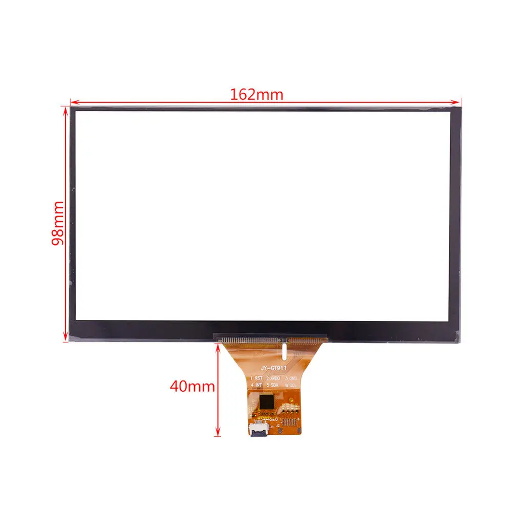 

7 inch 163*98mm 6 pin GT911 I2C Capacitive Touch Screen for Navigation 164*99mm