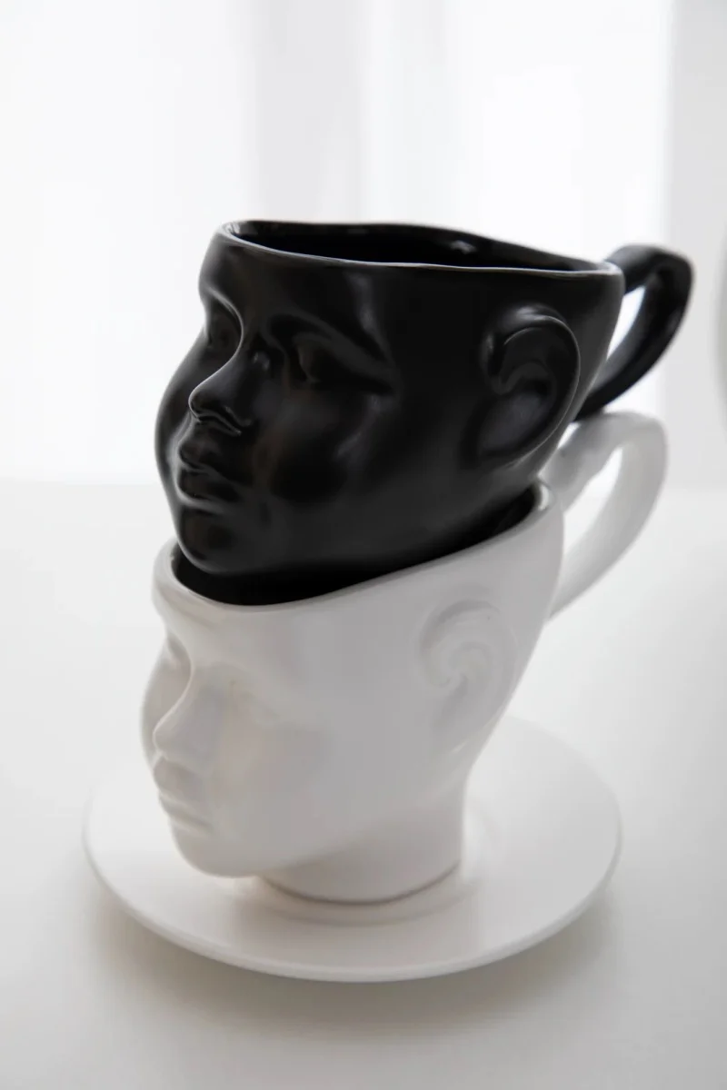 Creative Face Shape Porcelain Cup Nordic Home Decor Ceramics Tea Cup Modern Design Coffee Cup Cafe Coffee Goods Holiday Gifts