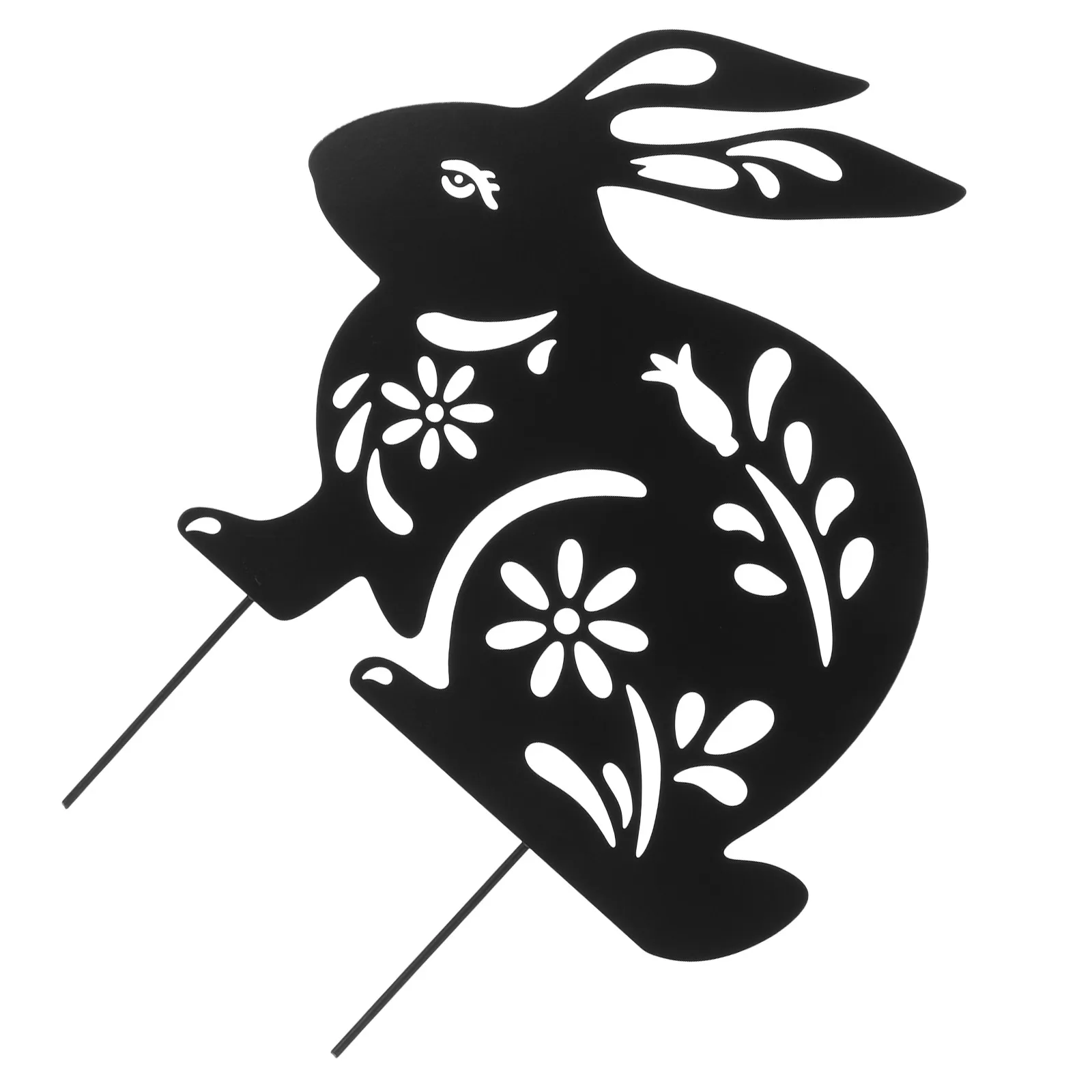 

Metal Rabbit Sign Stake Hollow Out Garden Decor Lawn nament Yard Animal Adornment Outdoor Easter Charm Landscaping