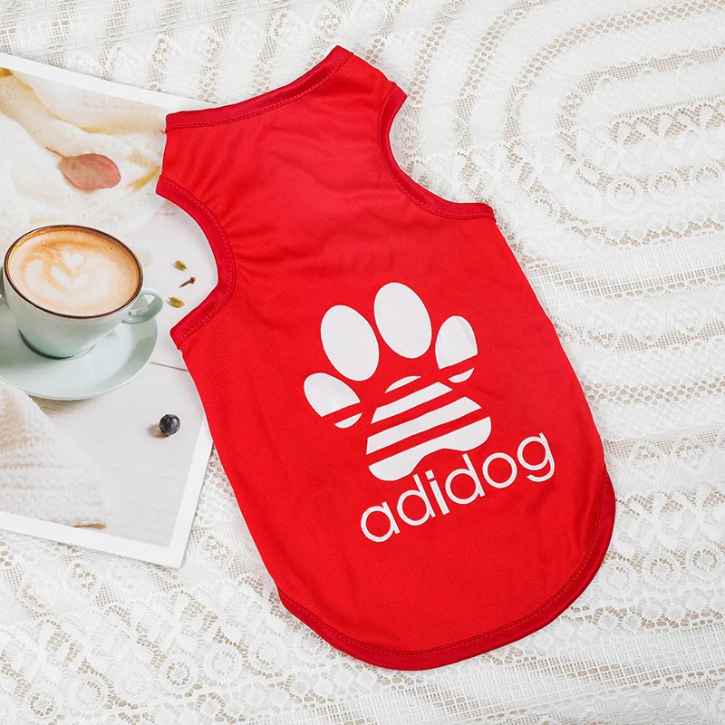 Pet Clothing Summer Bichon Teddy Polyester Thin Tank Top Breathable and Cool Dog Clothing Cat Puppy Clothing Pet T Shirt