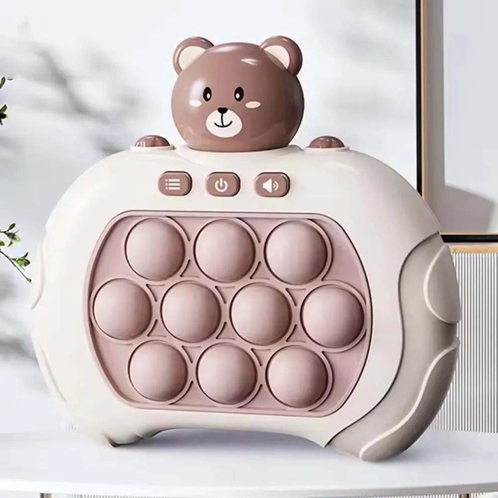 Electronic Quick Push Bubble Game Handle Toys Pop Up Light Fun Puzzle Anti-Stress Game Machine Toy Gifts For Kids Adults