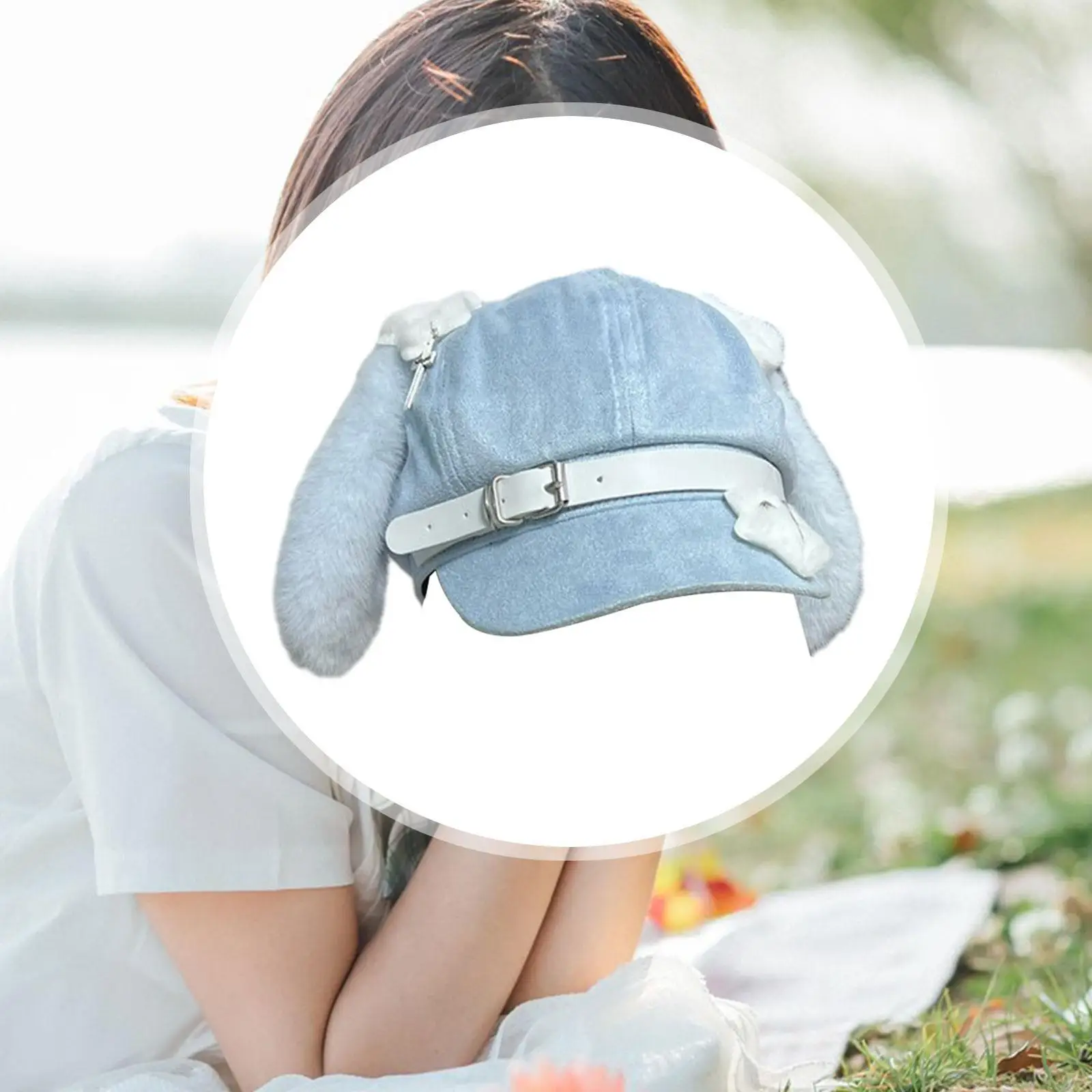 قبعة بيريه على شكل آذان الجرو، فستان فاخر ناعم عصري، قبعة لوليتا بيريه #3