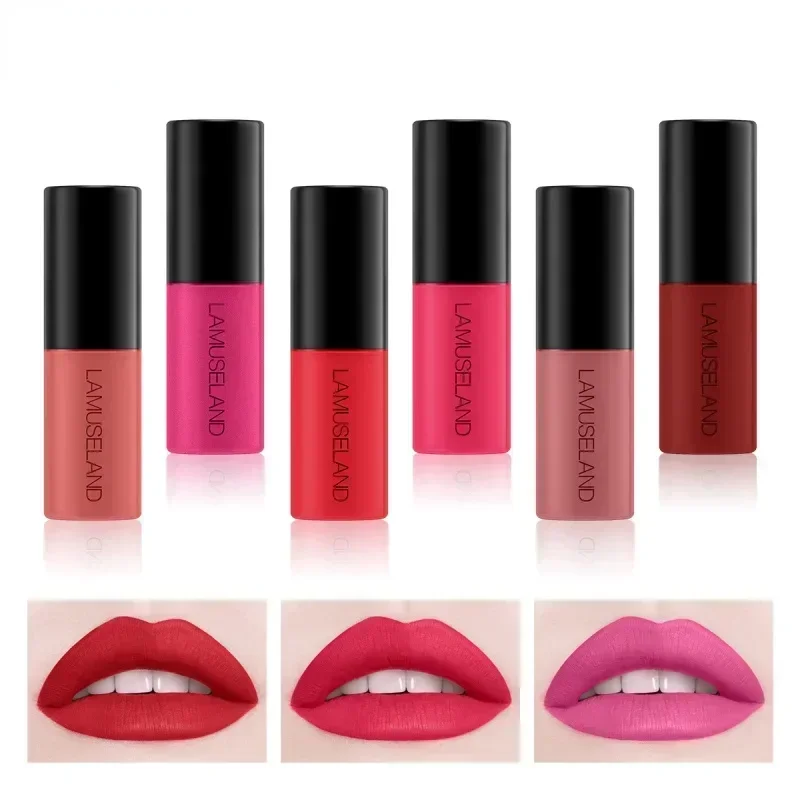 12 Color Matte Women's Liquid Lip Gloss Waterproof Longlasting Non-stick Cup Makeup Lip Glaze Long Lasting Tint Liner Lipstick