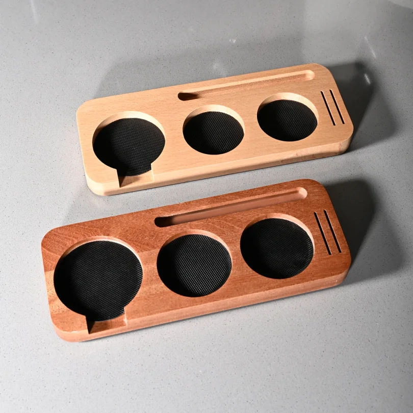 Coffee Tamper Mat Station Stand Portafilter Holder Sapelert Base Rack Walnut Wood For 51MM 54MM 58MM Coffee Accessorie Barista