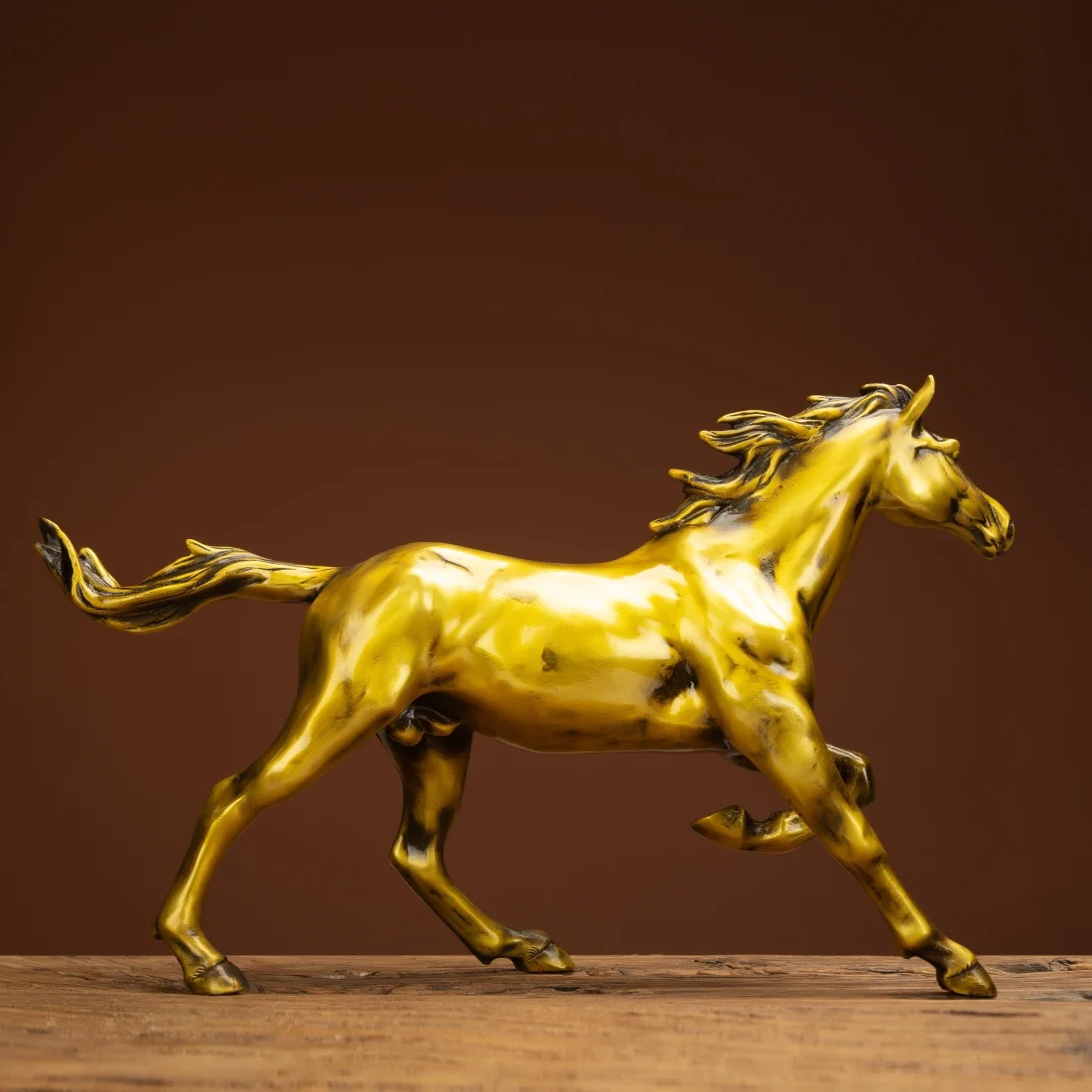 Old Brass a thousand-li horse Horse statue immediate success upon arrival Amass wealth Ornaments Town house