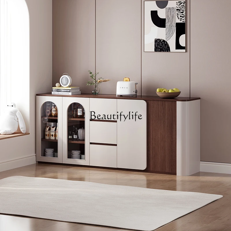 

Household dining side cabinet integrated against the wall Medieval cream style locker