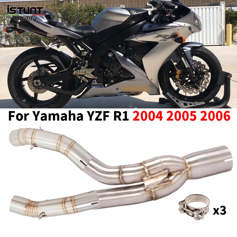 

Slip for Yamaha Yzf R1 2004 2005 2006 Motorcycle Exhaust System Escape Moto Middle Link Pipe 50.8Mm Exhaust Pipe for Motorbike