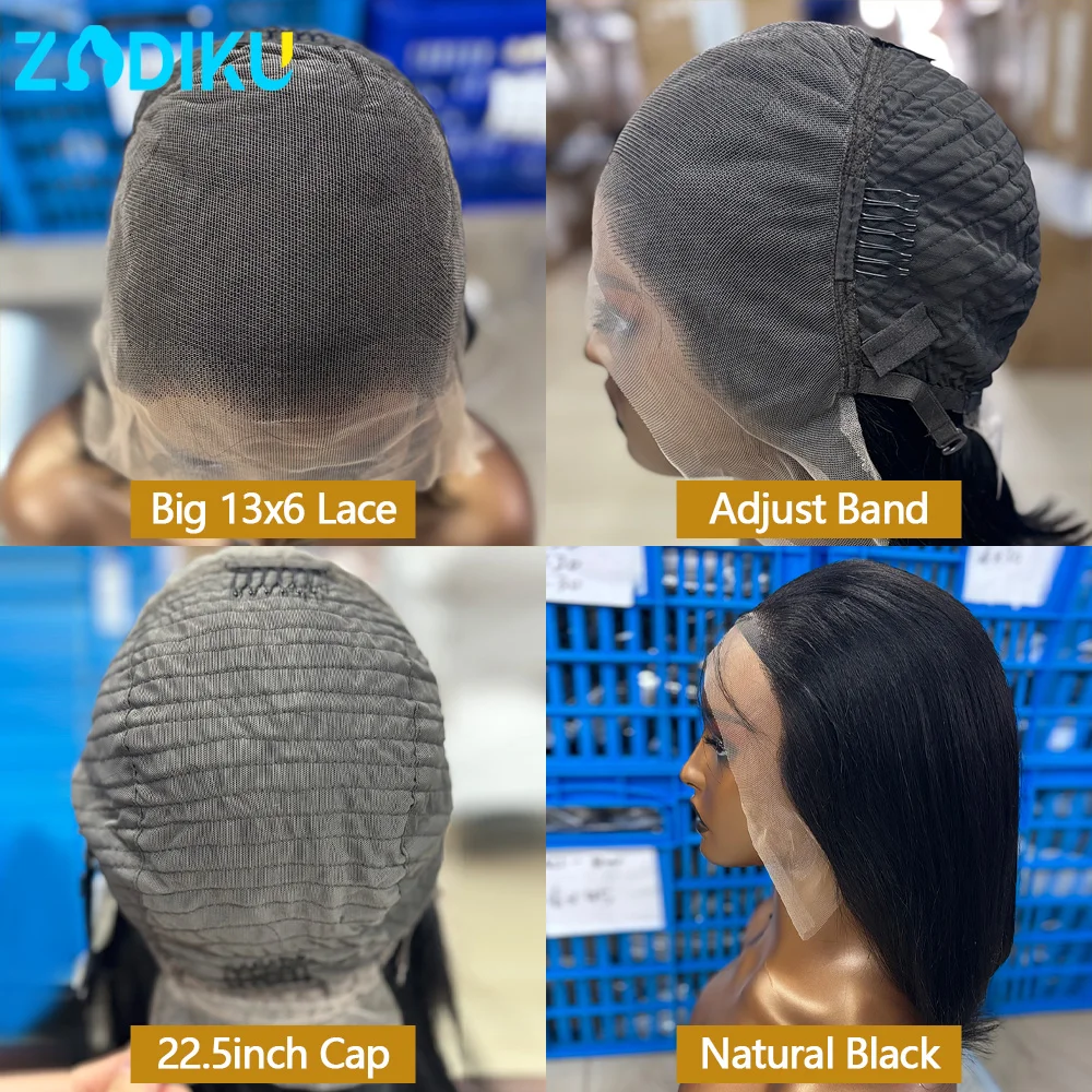 ZIDIKU مستقيم بوب شعر مستعار شعر الإنسان 13x6 خصلات الشعر المستعار الإنسان Hd الدانتيل شعر طبيعي مفرود الباروكات 100% شعر الإنسان شعر مستعار أسود على التخليص