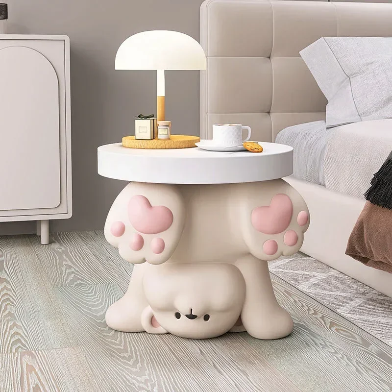 Cartoon Handstand Bear Statue Sofa Side Tables Cabinet Creative Corner Living Room Animal Coffee Table Mini for Bedroom Decor