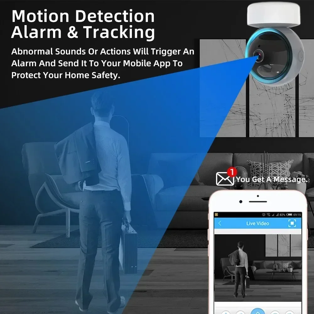 Tuya WIFI PTZ 5MP Baby Monitor Auto Track Indoor Plug And Play Portable Smart Life Home Mini Two Way Audio Security Protection