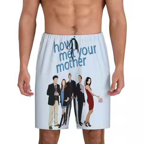 Custom Intervention How I Met Your Mother Short Pajama Pants Men Sleepwear Sleep Lounge Bottom Shorts Sleeping Pants