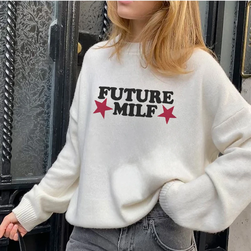 Woman Men Vintage Sweater Y2K Streetwear Hip Hop Vintage Knitted Letter Sweaters Autumn Harajuku Fashion Retro Casual Sweaters