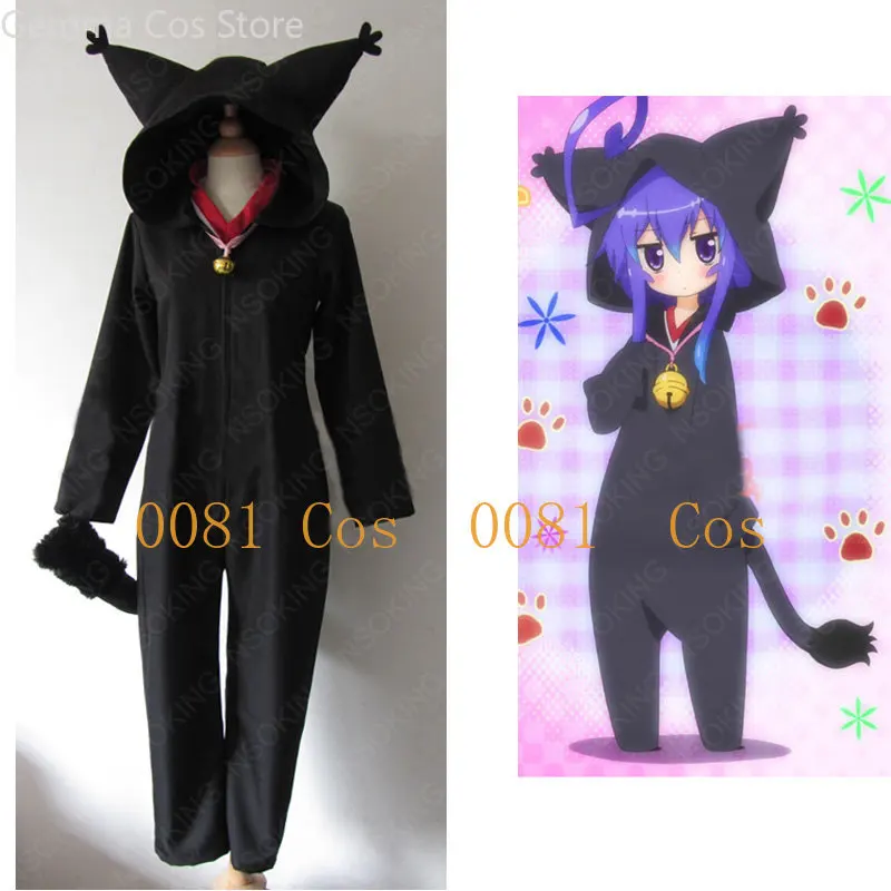 

Anime Acchi Kocchi Black Cat Jumpsuits Miniwa Tsumiki Cosplay Costume Any Size