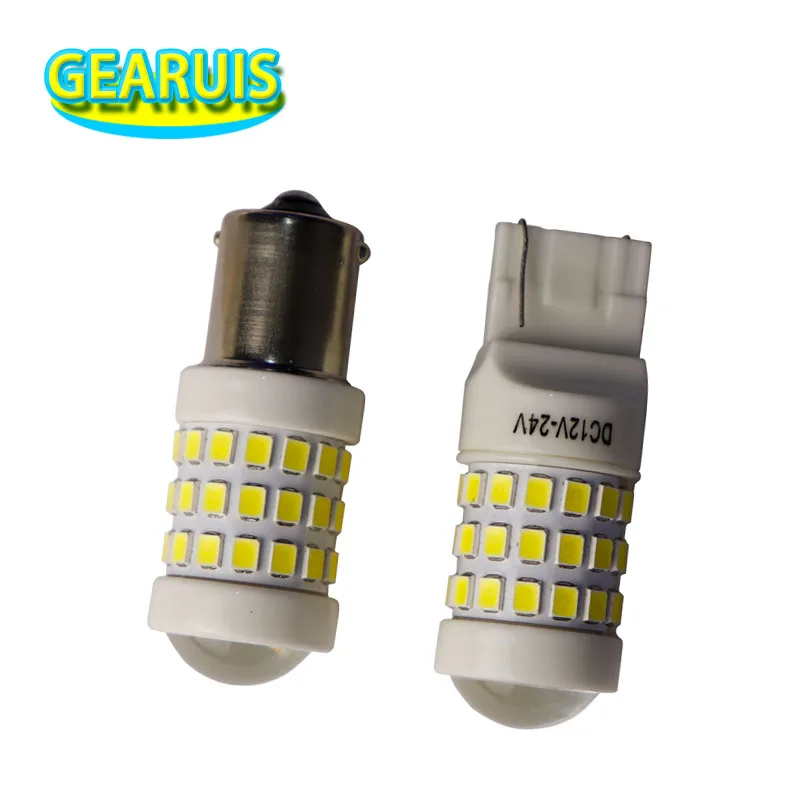 10X Auto 12V - 24V Ceramic 1156 Ba15s P21w 51 SMD 2835 0.36A 1157 BAY15D 7440 7443 Brake Lights Reverse Lamp DRL Car Tail Bulb