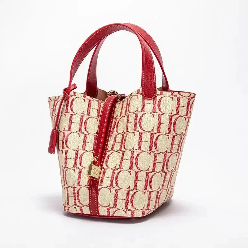 CH Large Capacity Commuter Travel Crossbody Bag Luxury Brand Women's Shoulder Bag PVC Jacquard Texture Fashion Women's Tote Bag image 4