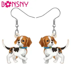 BONSNY Acrylic Adorable Beagle Dog Drop Dangle Earrings Party Favors for Women Girls Kids Dog Lovers Jewelry Charms Gifts