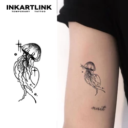 3 pcs JellyfishTemporary Tattoo,Lasts To 15 Days New Technology Magic Waterproof Semi Permanent Sticker.