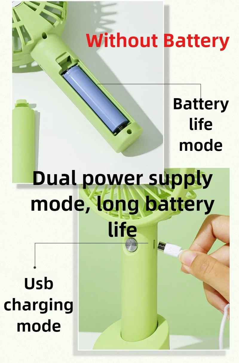 Ручной небольшой вентилятор с зарядкой через USB, мини-портативный студенческий общежитие, настольный бесшумный ветровентилятор, воздушный охладитель, 3-скоростной многофункциональный