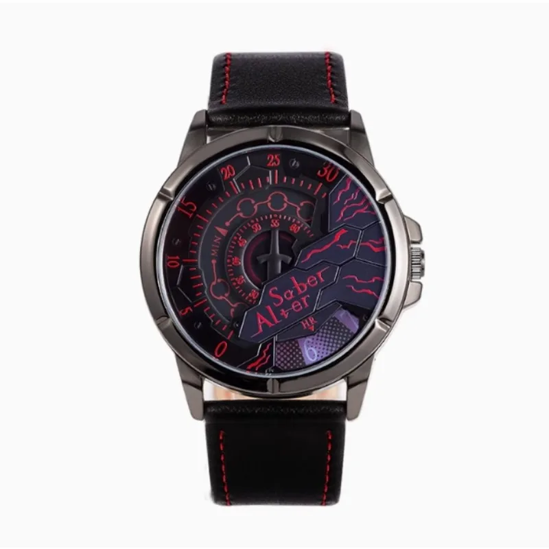 Anime Peripheral Lucky Stone Fate Genuine Watch Saber Alter Armor Combination Quartz Watches Erosion of Black Armor