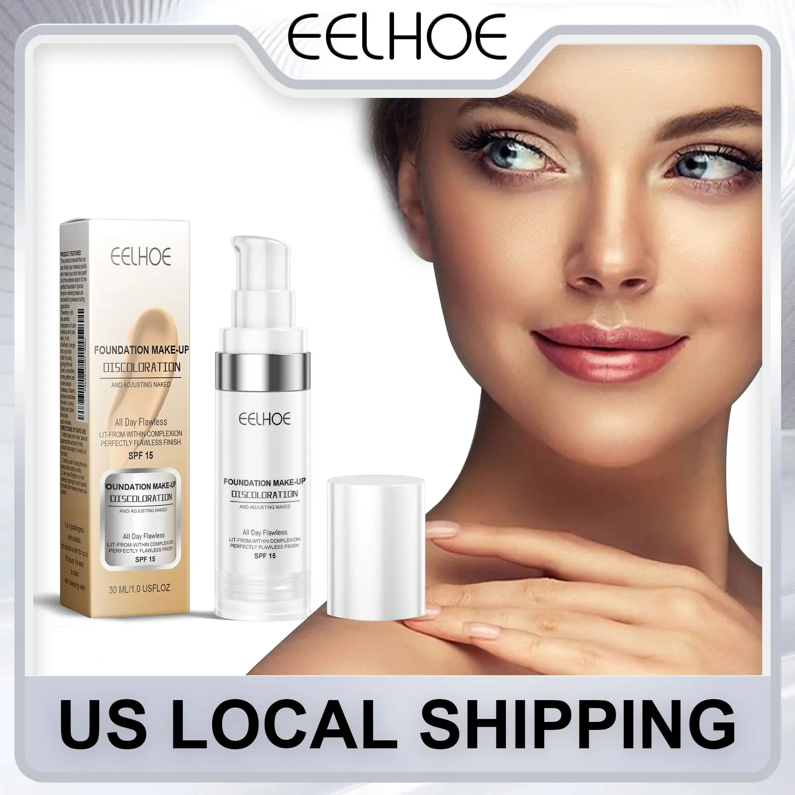 

EELOHE Liquid Foundation Brighten Even Skin moisturizer Hydrating Lasting Oil-Control Dry To Oily Skin Care Face Concealer Cream