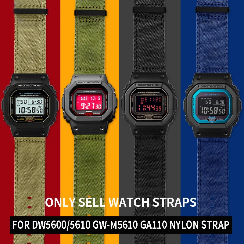 For Casio G-SHOCK GA110/100/120 GM/GA2100 DW-5600 GW-B5600 GW-M5610 DW5600 Men’s Modified Nylon Canvas Strap Sports Watchband