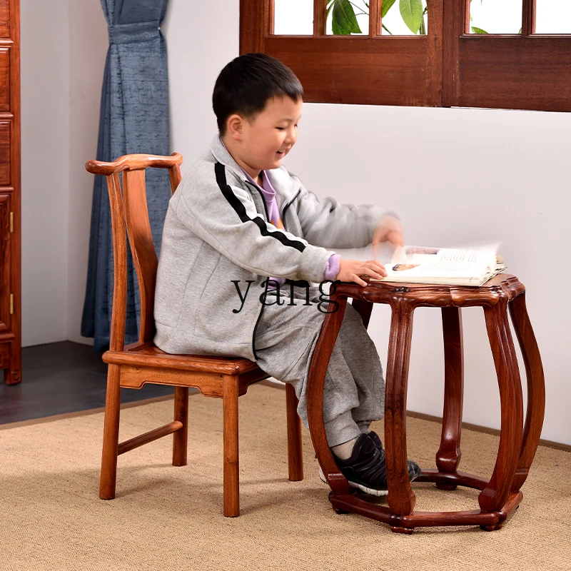 LTT mahogany furniture official hat small chair Chinese big fruit red sandalwood official hat chair back chair