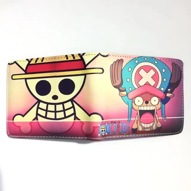 One Piece Anime PU-Geldbörse Zoro Ruffy Ace Charakter-Geldbörse, faltbar, tragbar, Multifunktions-Kartenhalter, Münzgeldbörse, Geburtstagsgeschenk