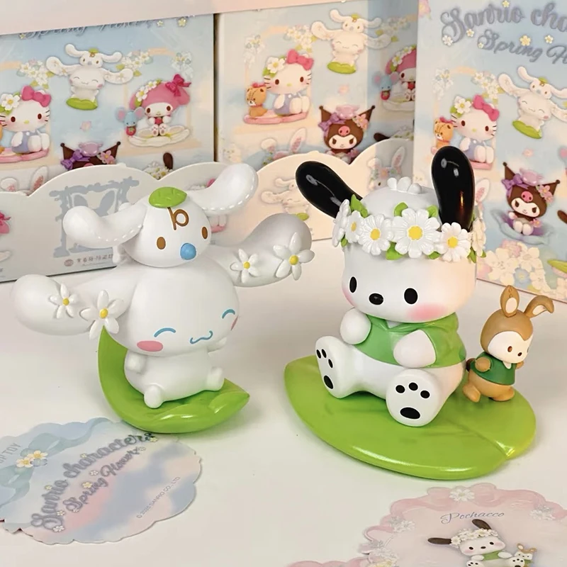 Mainan Dekorasi TOPTOY Sanrio Karakter Seri Bunga Musim Semi Trendy Blind Box Lucu Hello Kitty Kuromi Cinnamoroll Asli