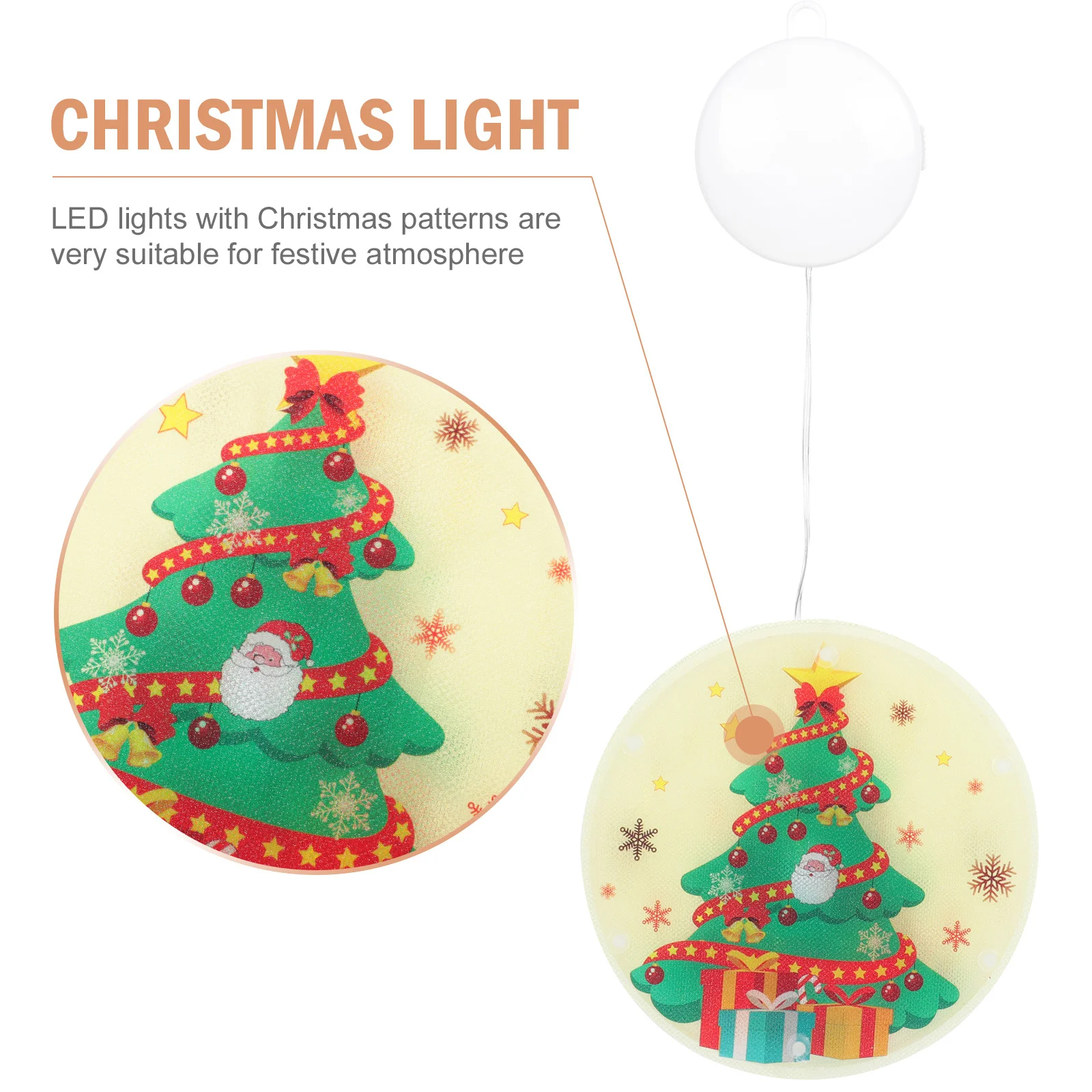 

KOMBIUDA 1pc Christmas Lights Green LED Holiday Tree Ornament Window Decor for Xmas Home Decoration Hanging Light