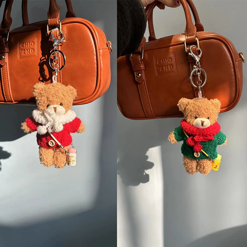 Cute Small Bear Keychains High Quaity Plush Bear Doll Keychain For Bag Pendant Kawaii Keychain With Teddy Bear Doll Accessories