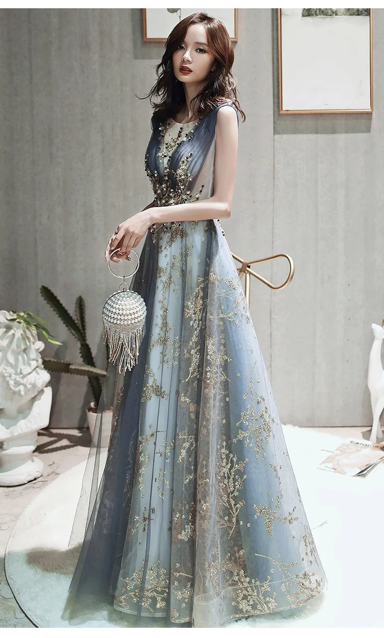 Heavy Industry Evening Dress Women's Banquet 2023 Summer New Host Style Long Elegant Performance Dress Prom Dress Evening Dress