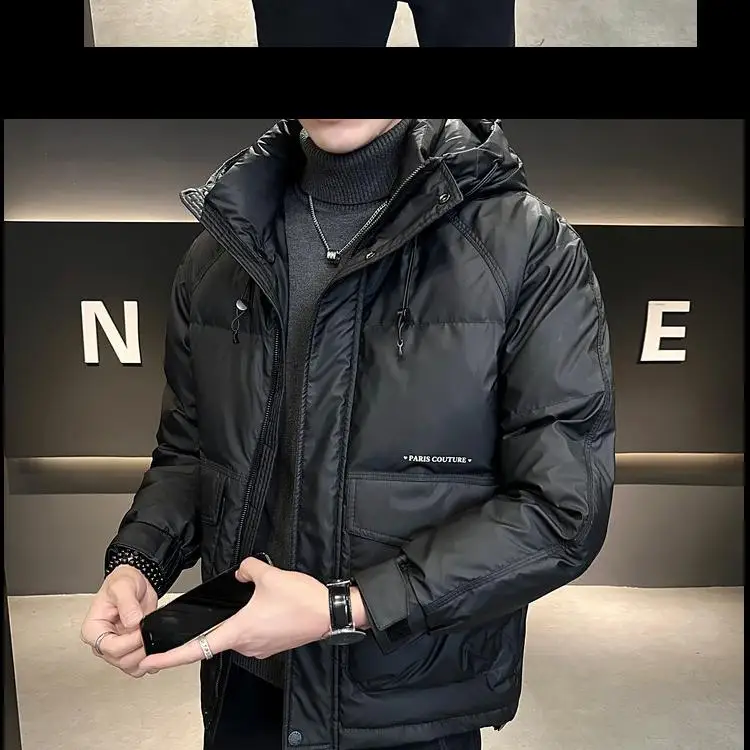 

Men's Hooded Du down Jaet Warmth Outerwear Autumn Winter Thiened down Coat Youth Faion Waterproof Windproof ort Sle