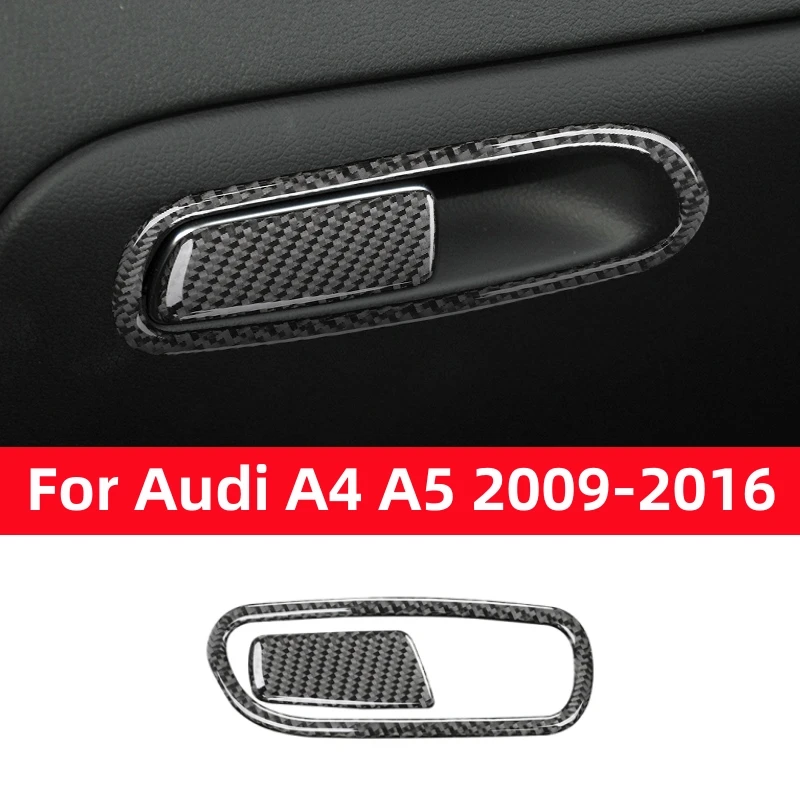 

For Audi A4 B8 2009-2016 Accessories Car Co-Pilot Glove Box Handle Frame Decor Cover Carbon Fiber Epoxy Trim Sticker Frame Cover