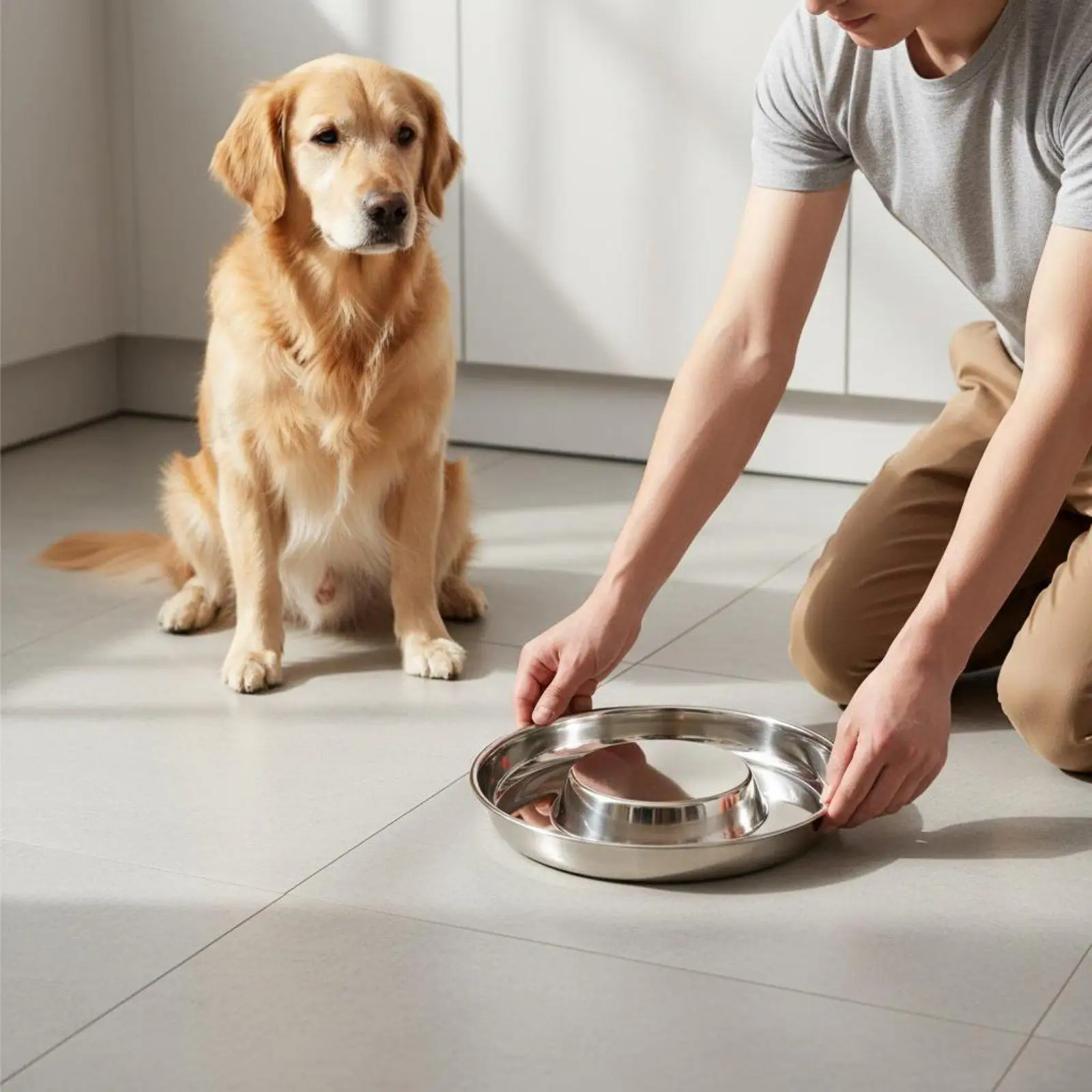 Reversible Dog Food Dish Double-Sided Design Anti-Choke Pet Bowl for Dogs, Cats