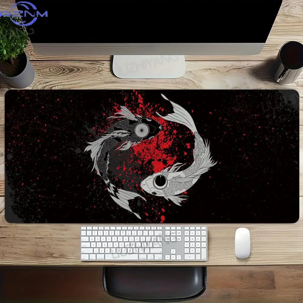Yin Yang Fish Koi Multi-size Mouse Pad Japanese Style Gamer XXL Office Keyboard MouseMat Black White Carpets Mousepad for Laptop