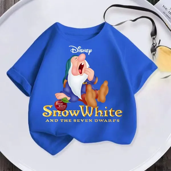 Disney Summer Kids Clothing T-shirt Girls Kids Top New Fashion Snow White cartoon toddler crewneck cool short-sleeved shirt