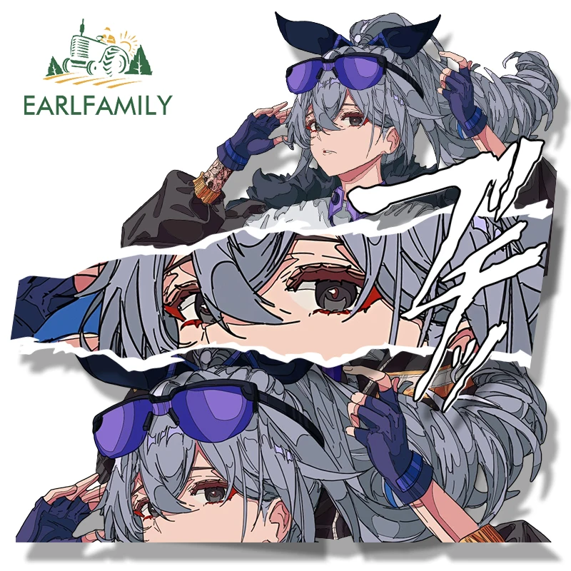 EARLFAMILY Honkai Star Rail Silver Wolf Fanart Car Sticker Cartoon Sketch Waifu Decal Peek Girl Window Helmet Motorcycle Sticker