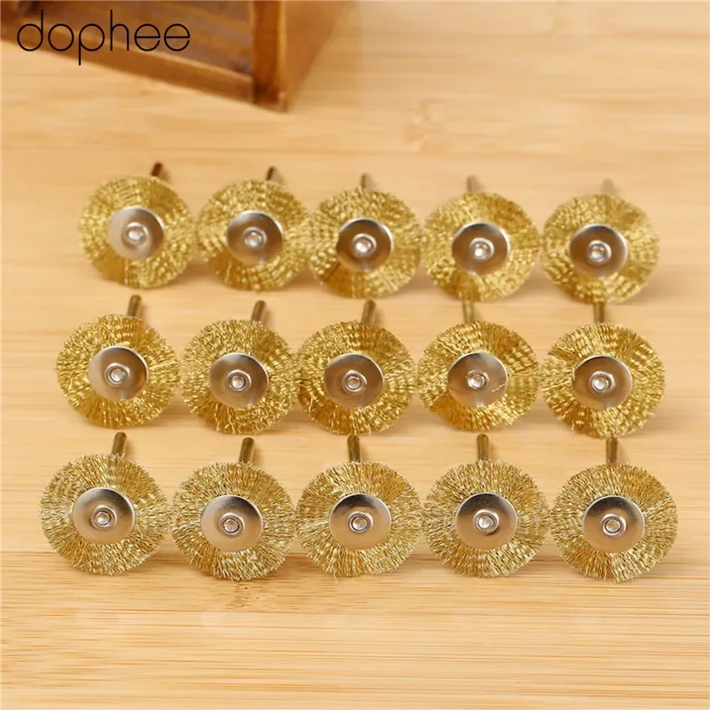 20Pcs/set Dremel Accessories 25mm Wheel Brushes Flat Brush Diameter for Grinder Rotary Tool Copper Wire Grinding Machine Parts